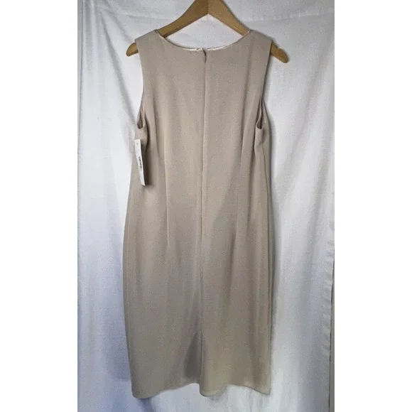 VTG Patra Women's Dress Formal Size 12 Shimmer Sleeveless Cream / Tan NWT - Picture 8 of 8